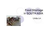 Food Shortage in SOUTH ASIA