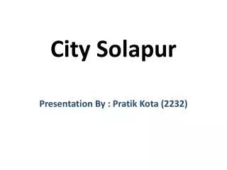 City Solapur
