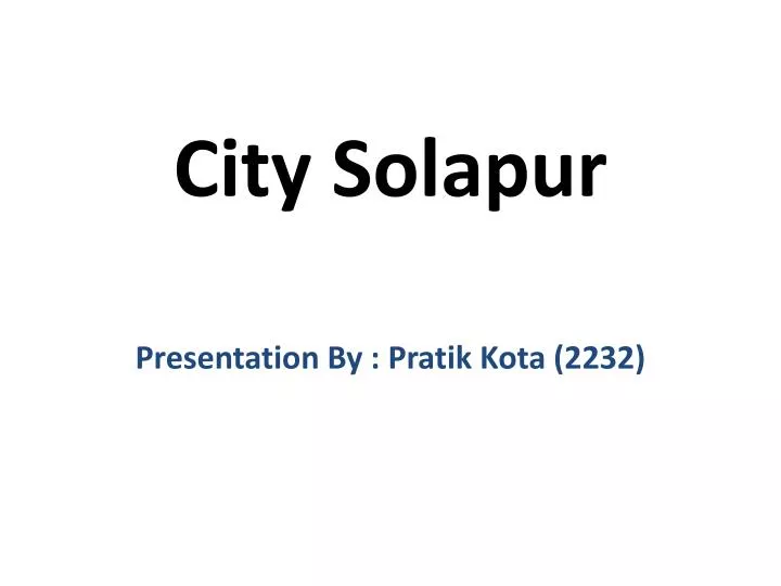 city solapur