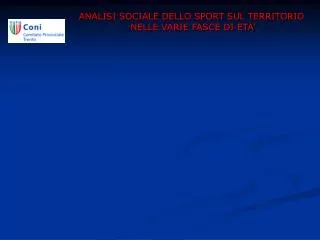 analisi sociale dello sport sul territorio nelle varie fasce di eta