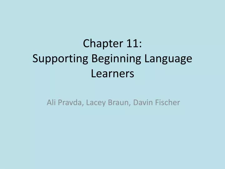 chapter 11 supporting beginning language learners