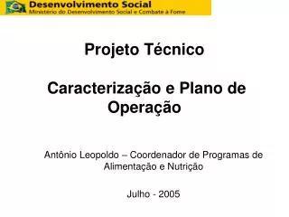 projeto t cnico caracteriza o e plano de opera o
