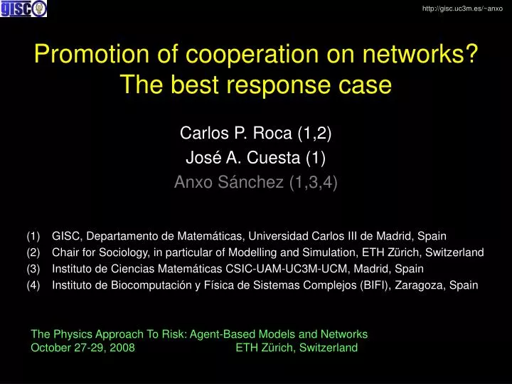 promotion of cooperation on networks the best response case