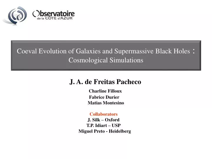 coeval evolution of galaxies and supermassive black holes cosmological simulations