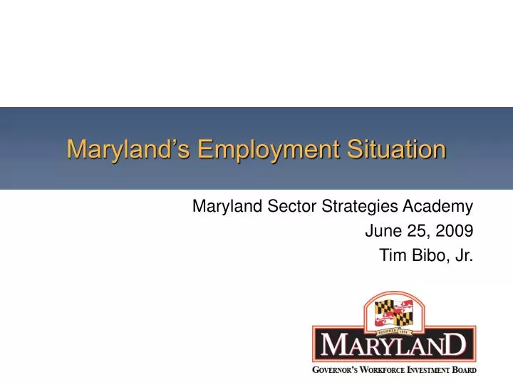 maryland s employment situation