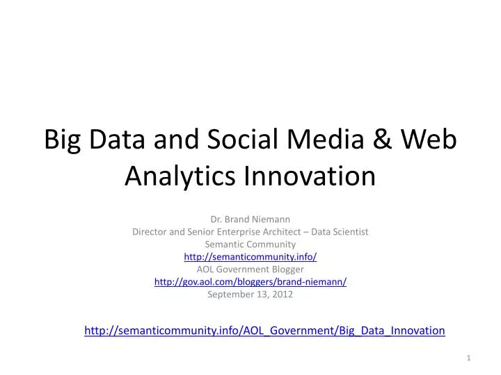 big data and social media web analytics innovation