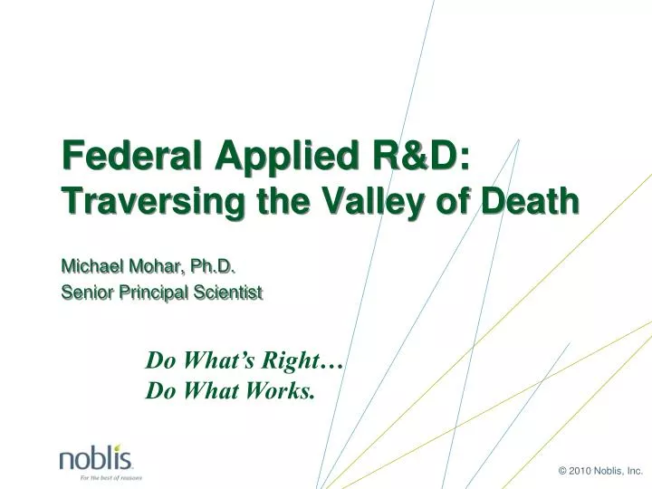 federal applied r d traversing the valley of death