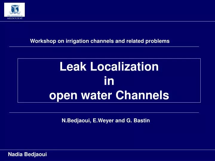 leak localization in open water channels