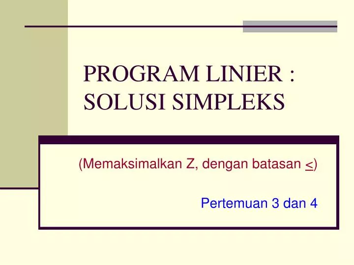 program linier solusi simpleks