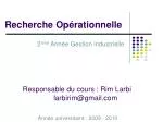 Recherche Opérationnelle - slide 1