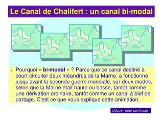 le canal de chalifert un canal bi modal