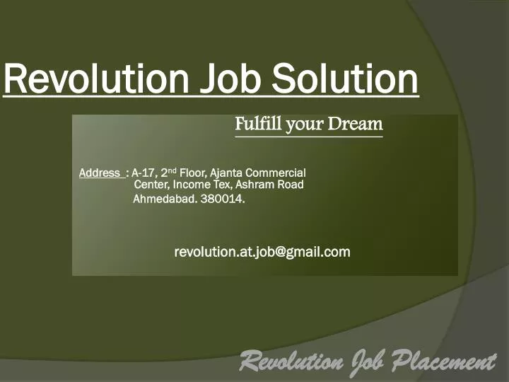 revolution job solution