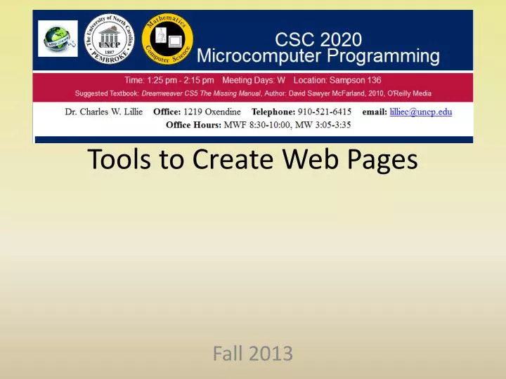 tools to create web pages