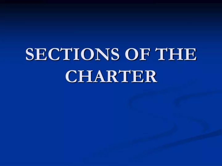 sections of the charter