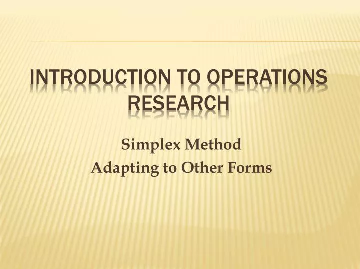 simplex method adapting to other forms