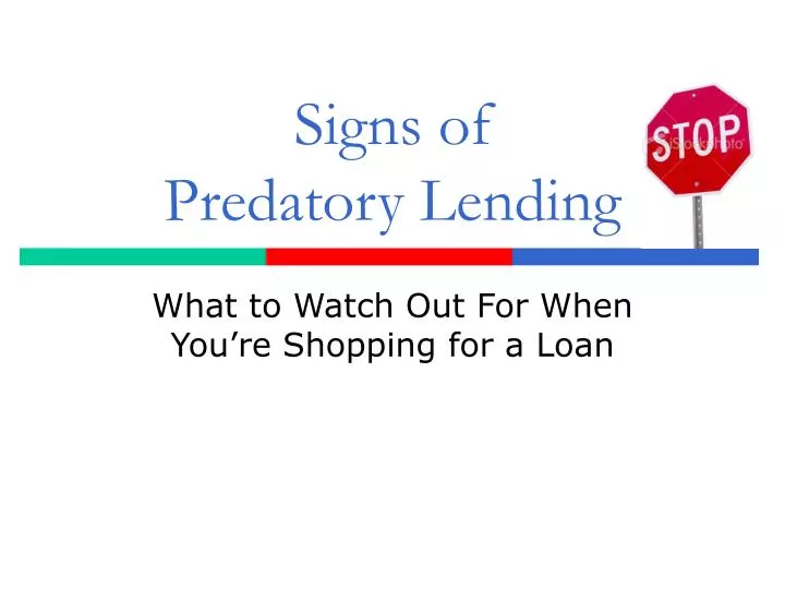 signs of predatory lending