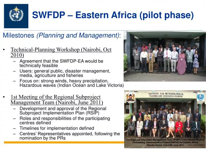 swfdp eastern africa pilot phase