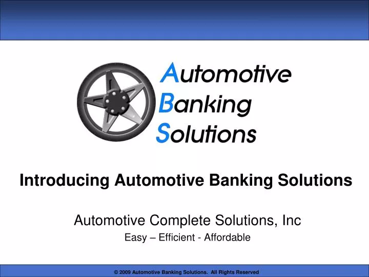 introducing automotive banking solutions