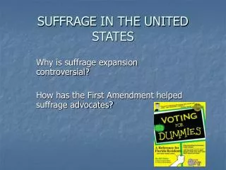 SUFFRAGE IN THE UNITED STATES