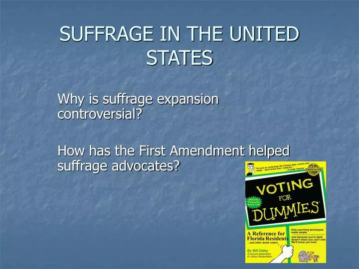 suffrage in the united states