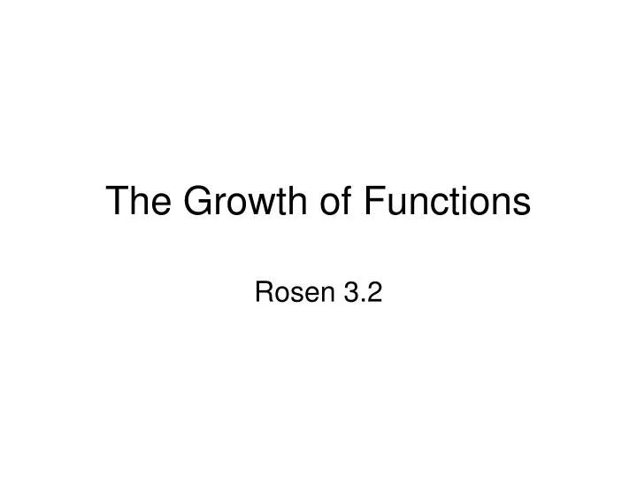 the growth of functions