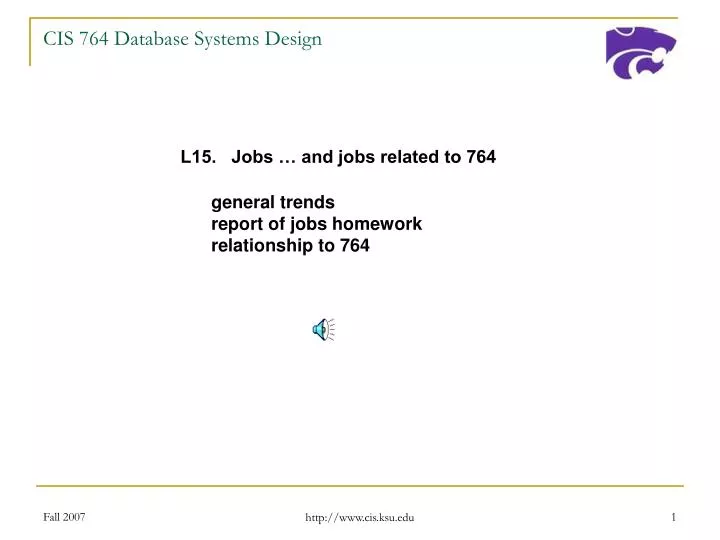 cis 764 database systems design