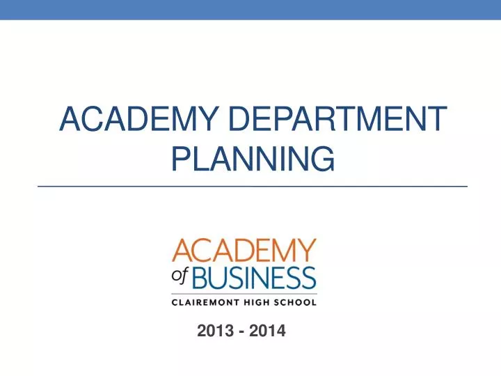 academy department planning