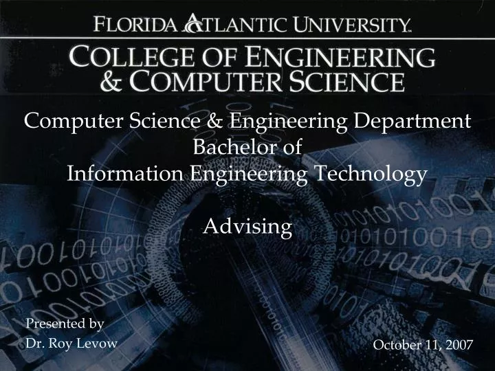 computer science engineering department bachelor of information engineering technology advising