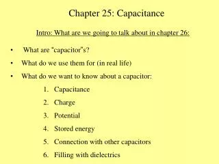 Chapter 25: Capacitance