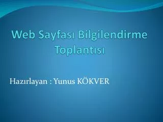 web sayfas bilgilendirme toplant s