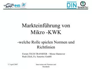 markteinf hrung von mikro kwk