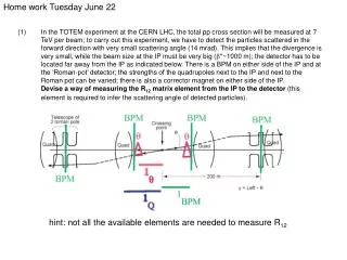 Home work Tuesday June 22