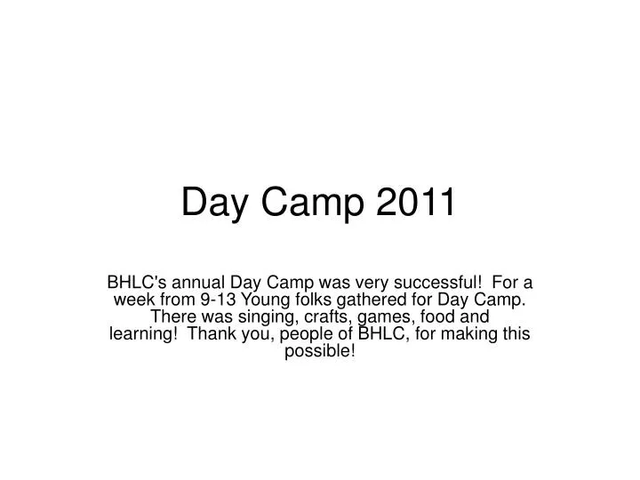 day camp 2011