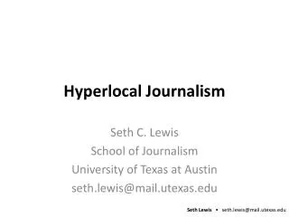 Hyperlocal Journalism