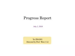 Progress Report