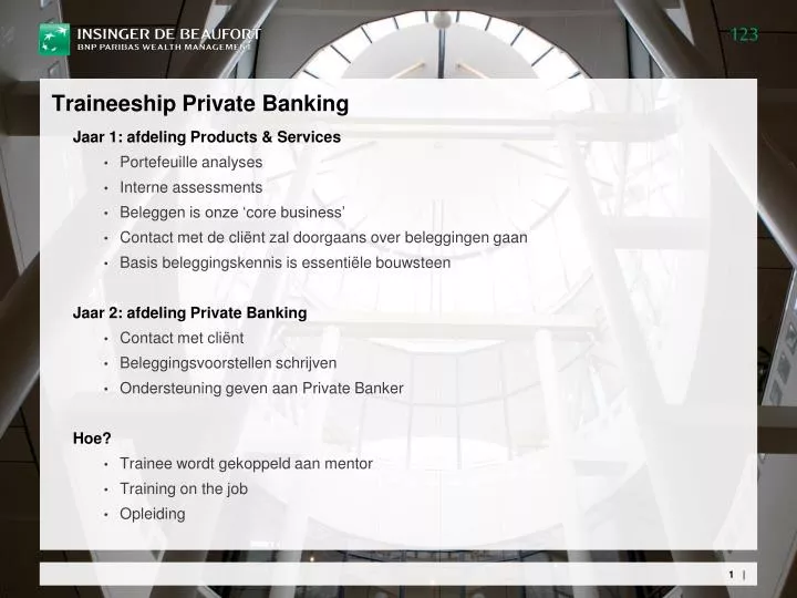 traineeship private banking