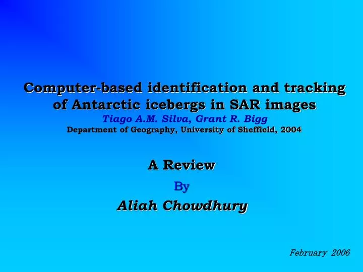 a review by aliah chowdhury