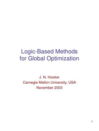 Logic-Based Methods for Global Optimization