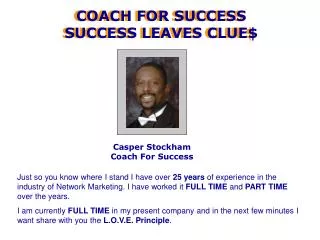 Casper Stockham Coach For Success