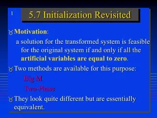 5.7 Initialization Revisited