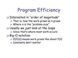 Program Efficiency