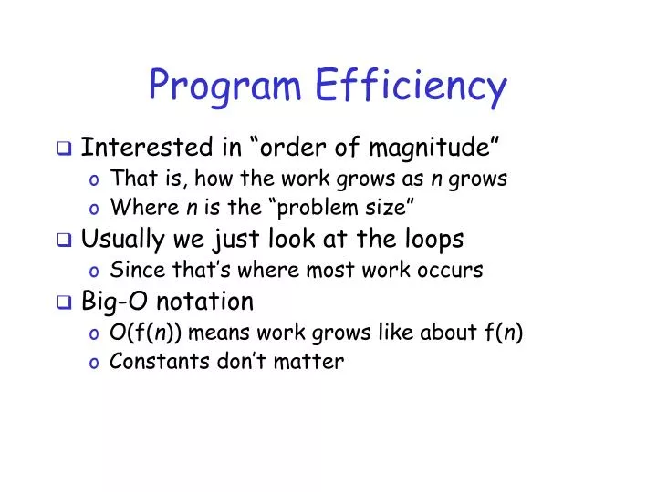program efficiency