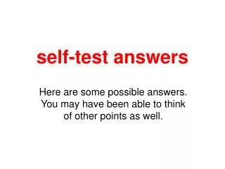 self-test answers