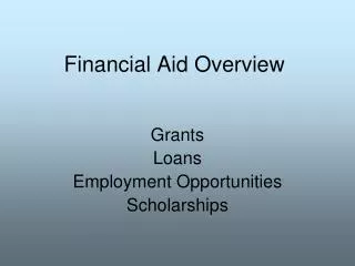 Financial Aid Overview