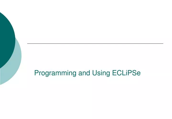 programming and using eclipse