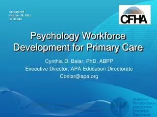 Psychology Workforce Development for Primary Care