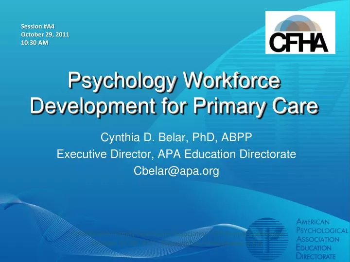 psychology workforce development for primary care