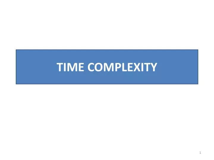 time complexity