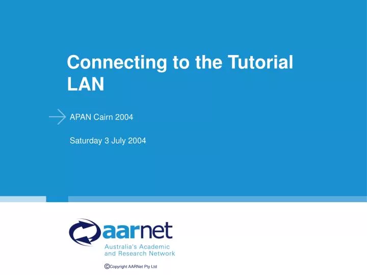 connecting to the tutorial lan