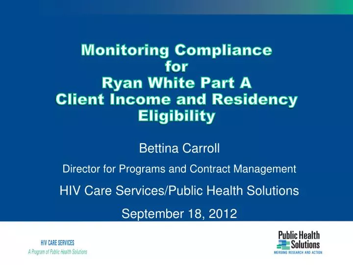 monitoring compliance for ryan white part a client income and residency eligibility